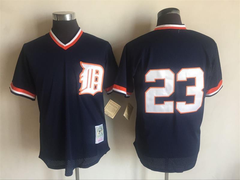 2017 MLB Detroit Tigers #23 Kirk Gibson Blue Throwback Jerseys